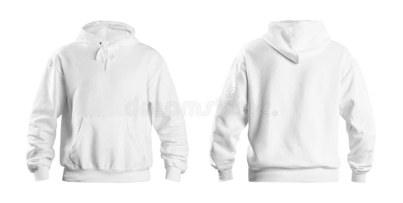 Set of Stylish Hoodie Sweater on White Background, Front and Back View ...