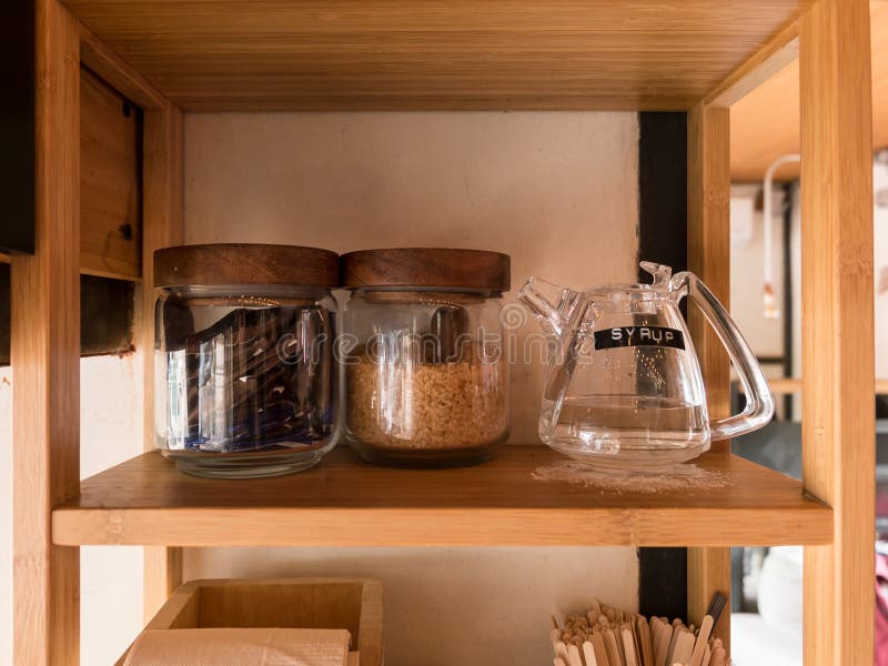 Set of Sugar in Glass Bottle Stock Photo Image of kitchen, brown