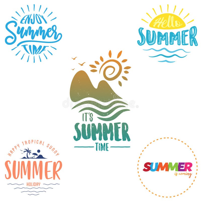 Summer Holiday Letter With Silhouette Tropical Landscape 