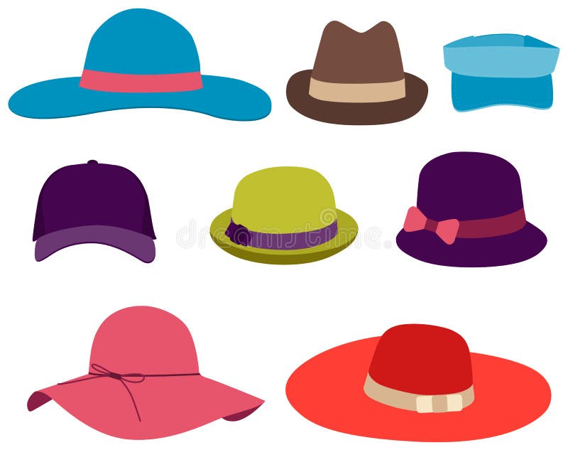 Set summer hat stock vector. Illustration of icons, object - 66301373