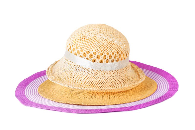 Summer Straw Pink Hat Isolated Stock Photo Image of fashion, shade