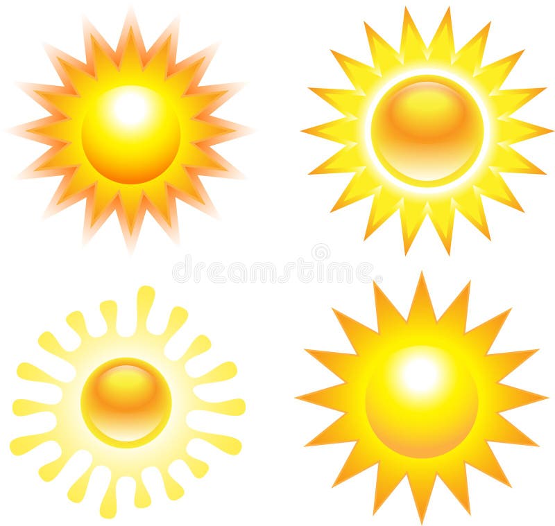 Blazing Sun Vector Illustration Stock Vector - Illustration of yellow ...