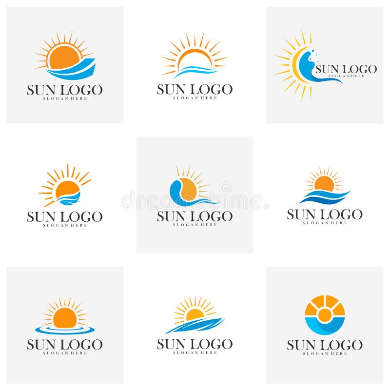 Simple sunshine logo design Royalty Free Vector Image