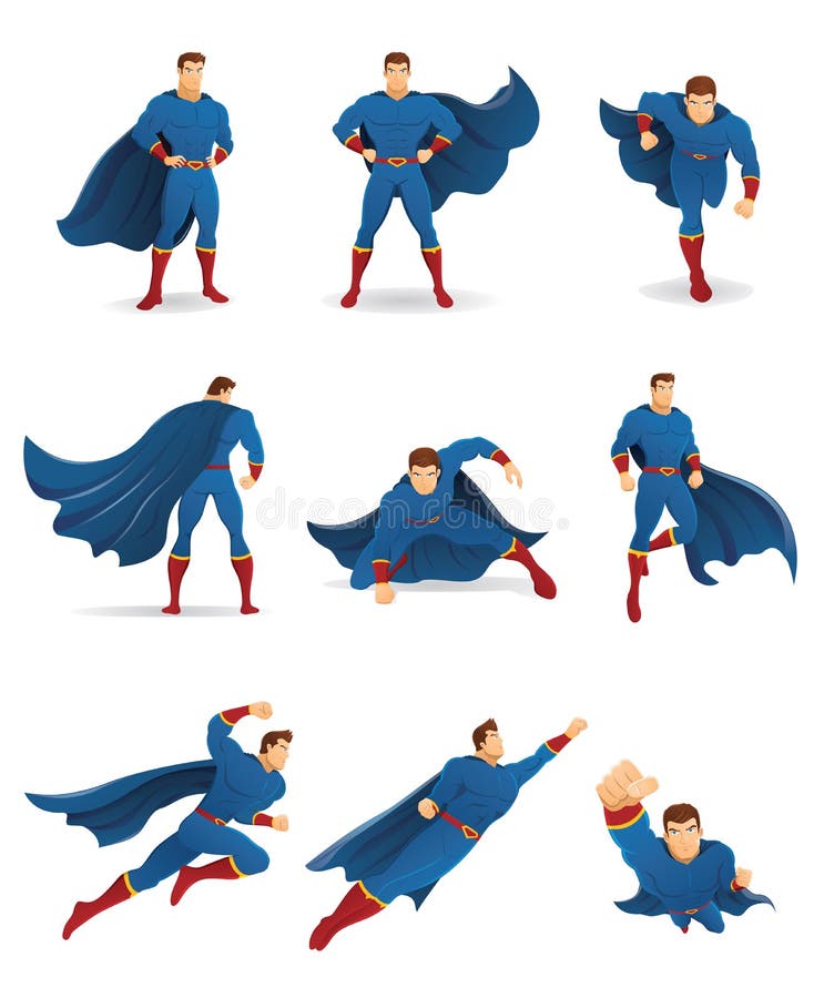 Superhero In Action Stock Vector Illustration Of Hovering