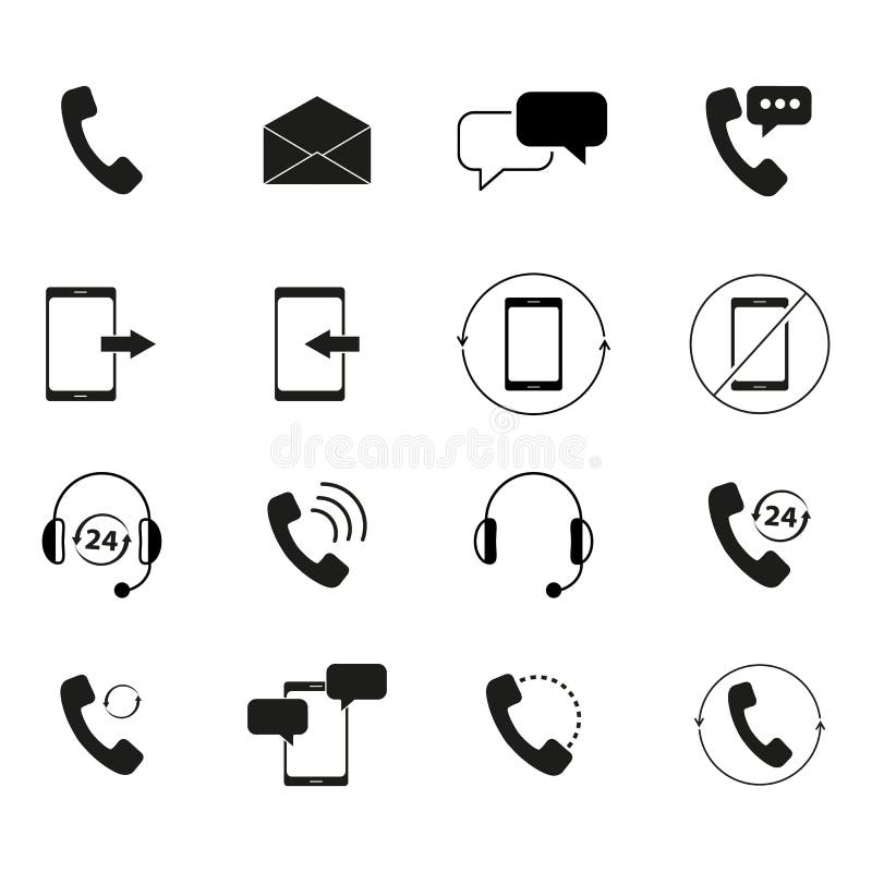 Contacts set online icons stock vector. Illustration of modern - 109862342