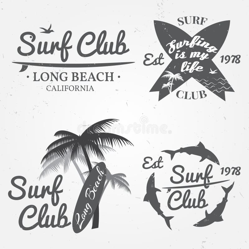 Set of Patterns for Design Logos on the Theme of Water, Surfing, Ocean ...