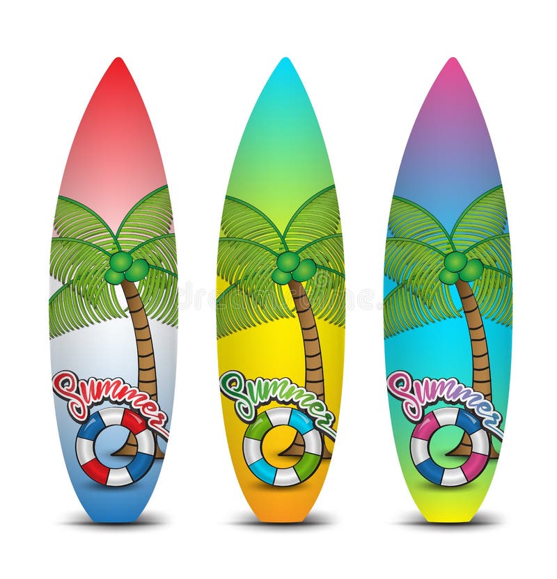 Set surfboards dla surfować wektorową ilustrację, tropikalny lato ilustracja wektor Set surfboards dla surfować wektorową ilustrację, tropikalny lato ilustracja wektor