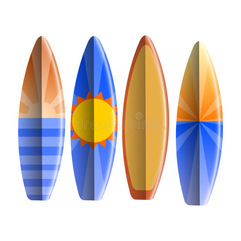 Set of surfboards stock illustration. Illustration of retro 88006342
