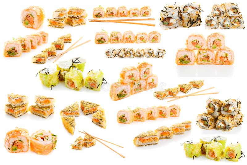 Set of sushi isolated