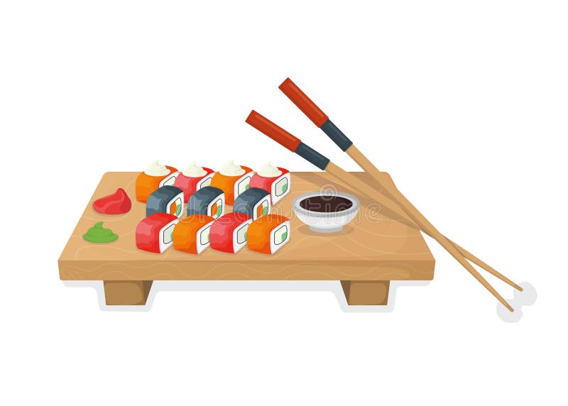 https://thumbs.dreamstime.com/b/set-sushi-wooden-kitchen-board-tuna-fish-roll-salmon-minnow-concept-isolated-white-cartoon-vector-illustration-design-181873611.jpg