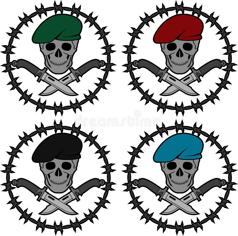 Set of Symbols of Special Forces Stock Vector Illustration of soldier