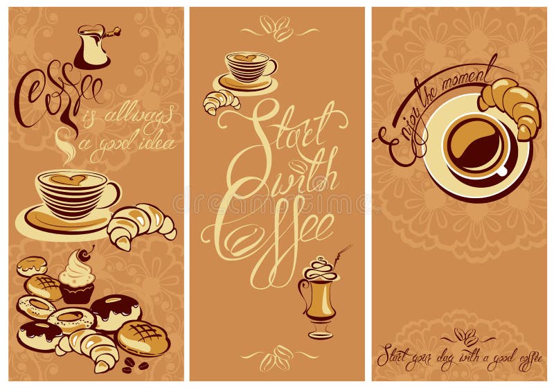 Set szablonu Flayer lub menu projekt dla coffeehouse ilustracji Set szablonu Flayer lub menu projekt dla coffeehouse ilustracji