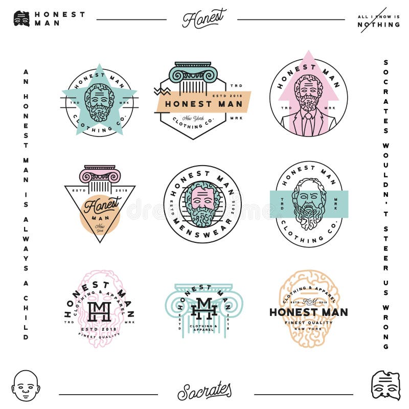 Set szczerego mężczyzna firmy ubraniowe etykietki menswear produkci tekstylni emblematy również zwrócić corel ilustracji wektora ilustracji Set szczerego mężczyzna firmy ubraniowe etykietki menswear produkci tekstylni emblematy również zwrócić corel ilustracji wektora ilustracji