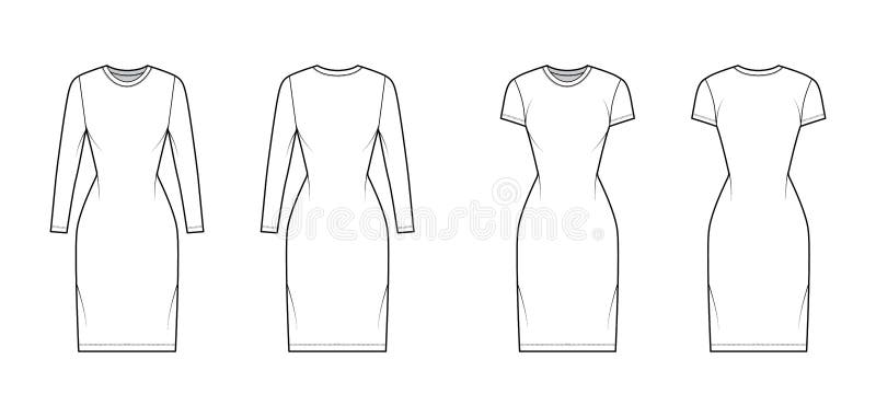 Fashion Flat Sketch Dresses Stock Illustrations – 357 Fashion Flat ...