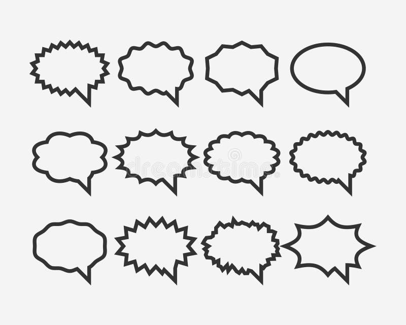 Set talk bubbles speech vector. Blank empty bubble icon design elements. Chat on line symbol template. Collection dialogue balloon