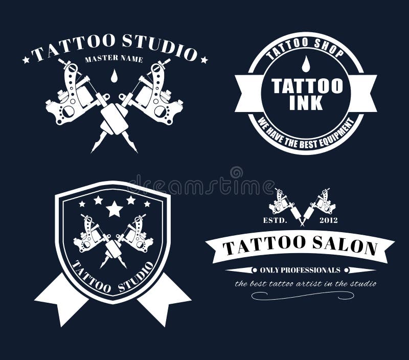 Set Tattoo Logos of Different Styles Stock Vector - Illustration of skull,  tool: 65811836
