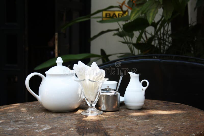 Set of tea in bar stock image. Image of beverage, outdoor 56806471