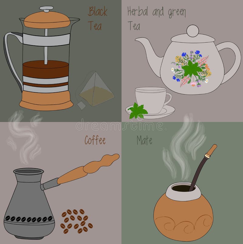 Coffee Mate Set Tea Stock Illustrations 105 Coffee Mate Set Tea Stock