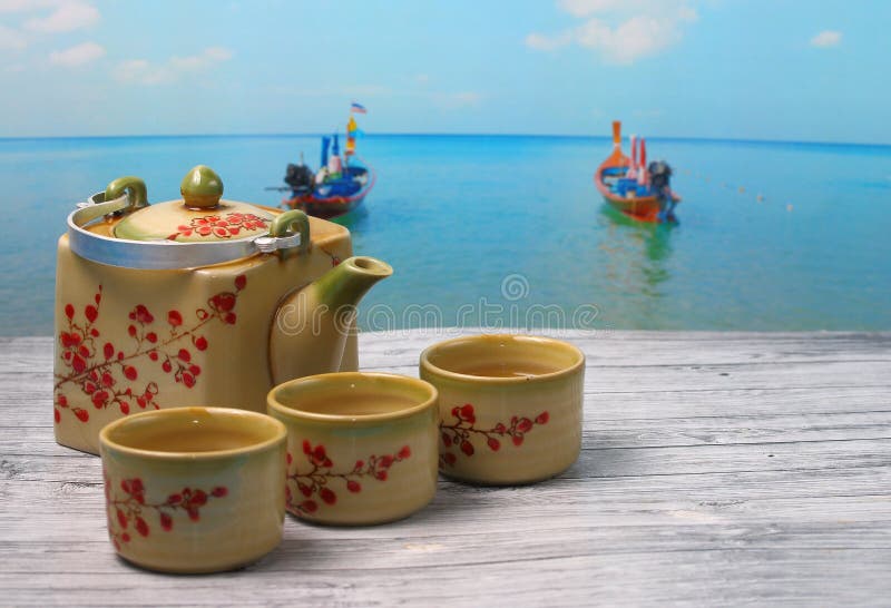set tea för asiat arkivfoto set tea för asiat arkivfoto
