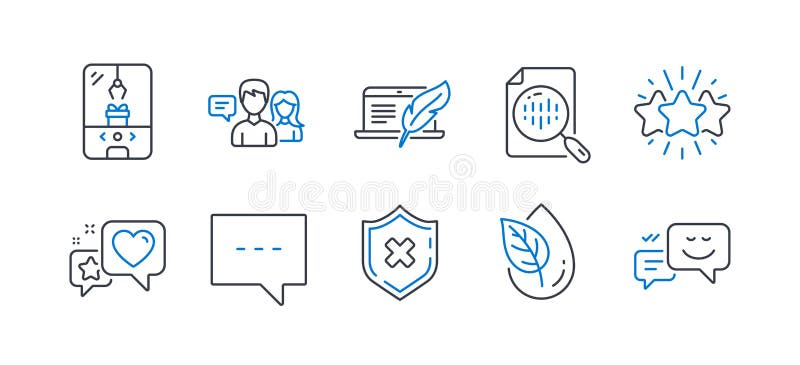 Set of Technology icons, such as Reject protection, Star, Organic product. Vector royalty free illustration