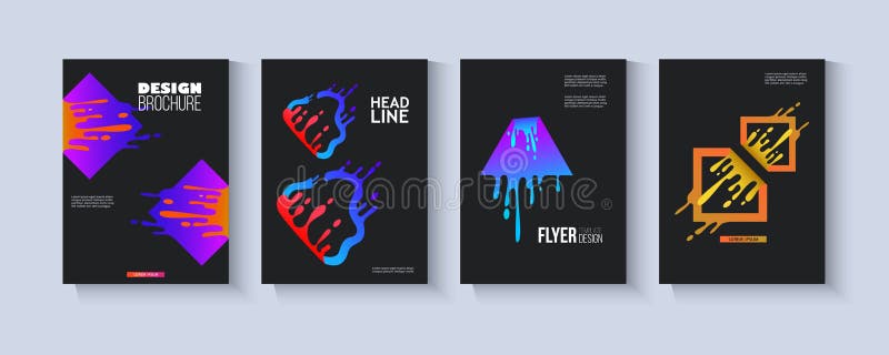 Set of templates with logo neon splashes elements flat vector illustration. vector illustration Set of templates with logo neon splashes elements flat vector illustration. vector illustration