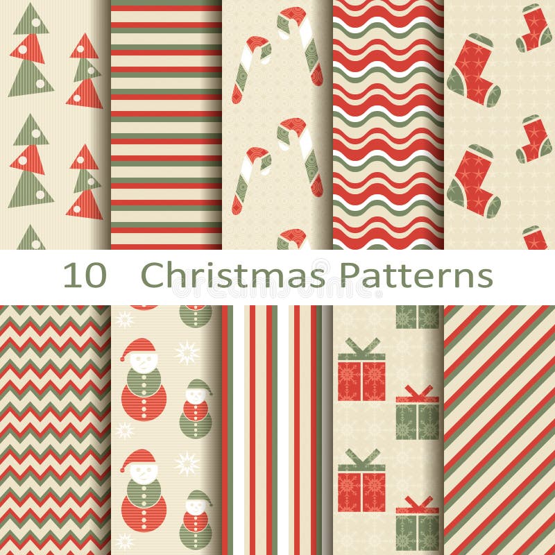 Set of ten Christmas patterns