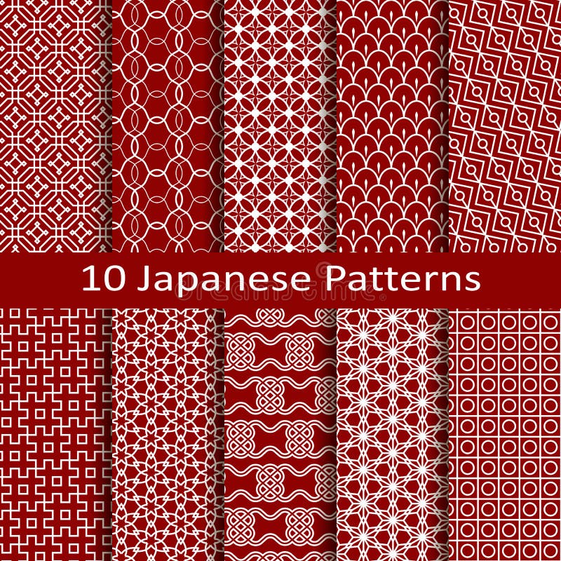 Set of ten Japanese patterns