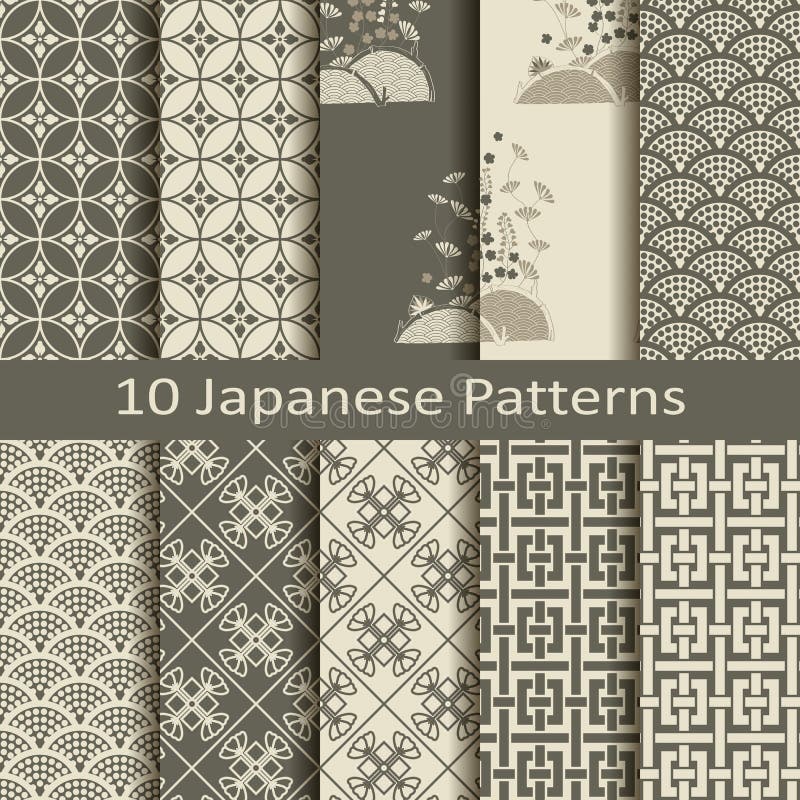 Set of ten japanese patterns