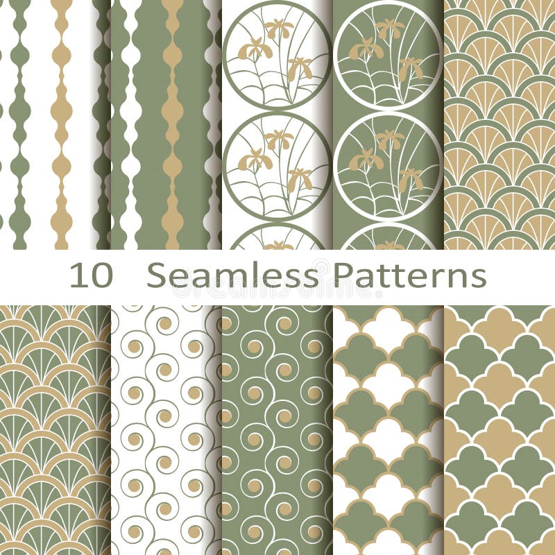 Set of ten seamless patterns