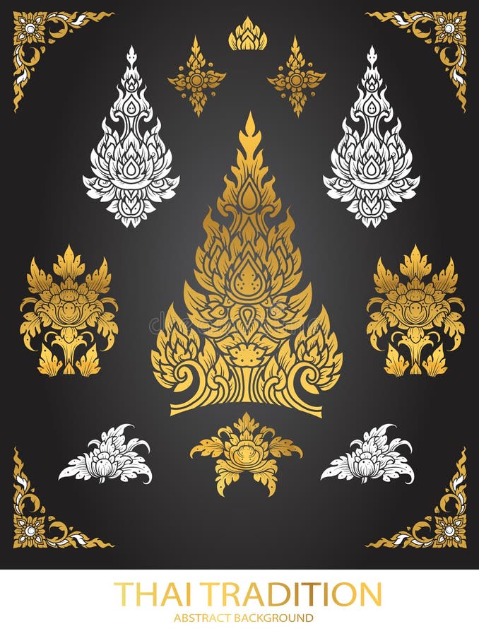 Set of Thai art element Ethnic Art