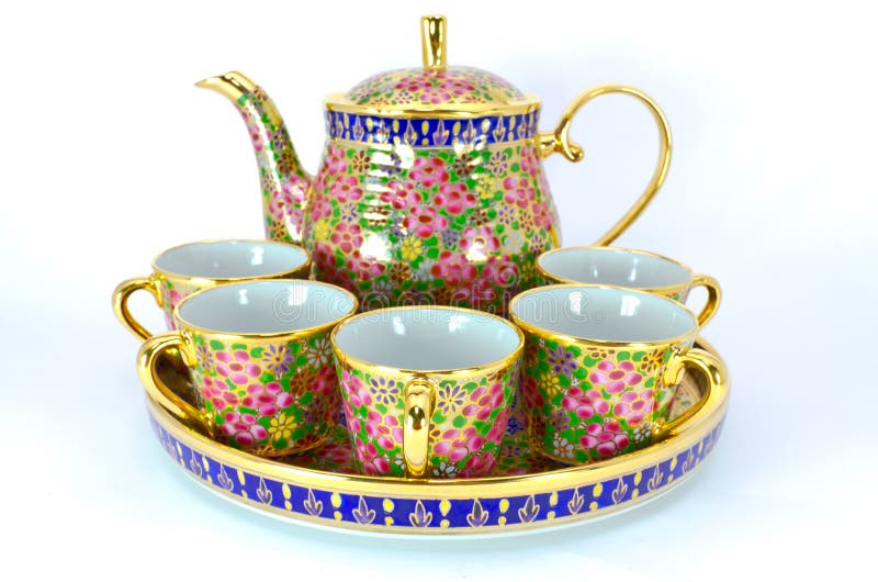 Set of thai tea cup stock image. Image of artistic, item 22281177