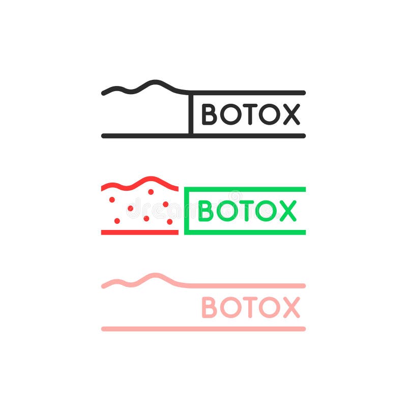 Set of Thin Line Simple Botox Logo Stock Vector Illustration of