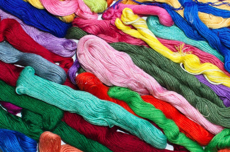 Multicolored Embroidery Floss Background Stock Image Image of hobbies, objects 110110193