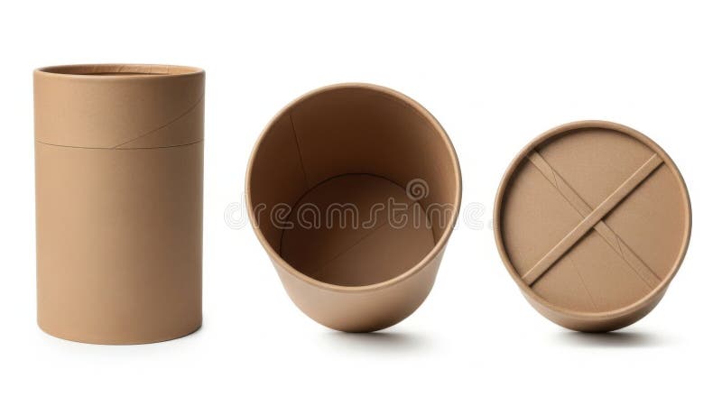 Set of three cardboard containers royalty free illustration