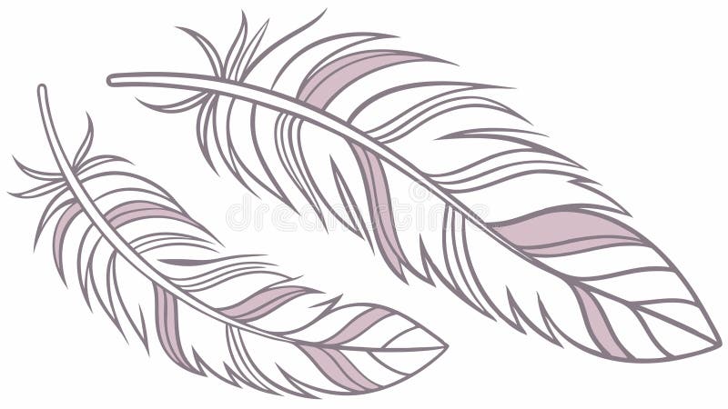 Set of Three Decorative Feathers Design Element, vector design Generative AI. Illustration featuring three stylized feathers, possibly representing lightness, freedom, nature, or decorative elements. Suitable for themes related to birds, nature, or adding a soft, organic touch to designs, vector design Generative AI