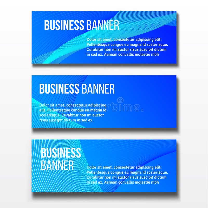 Set of Three Business Banners Stock Vector Illustration of horizontal