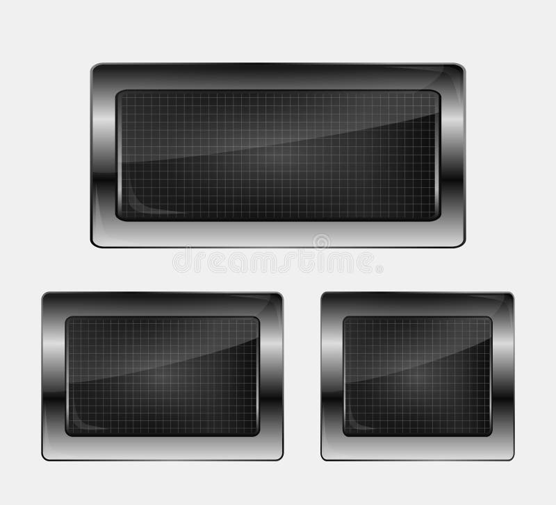 Set of three metal banners. vector illustration Set of three metal banners. vector illustration