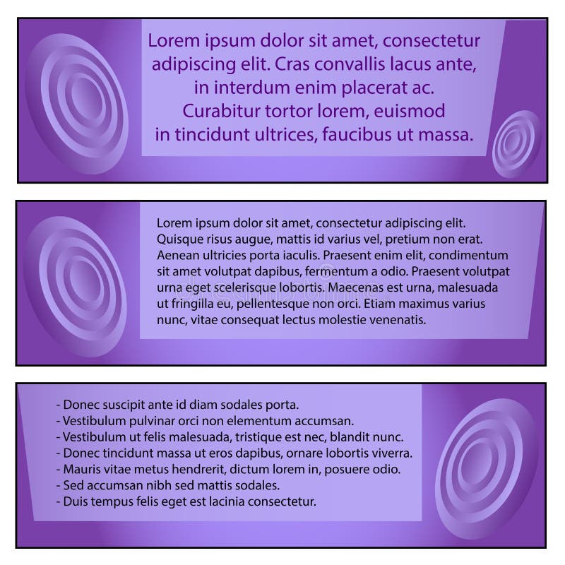 Set of Three Modern Iconography Templates for Business, Text Lorem Set of Three Modern Iconography Templates for Business, Text Lorem