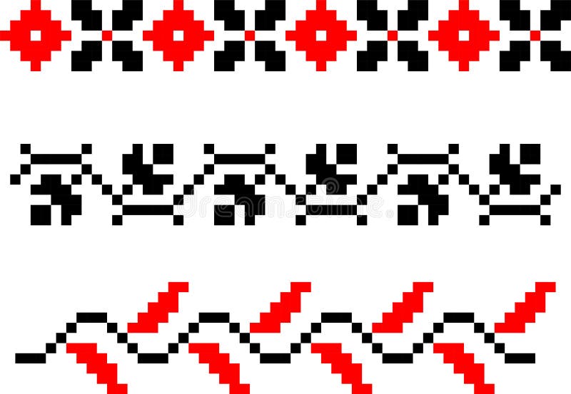 Set of three romanian traditional folk motifs