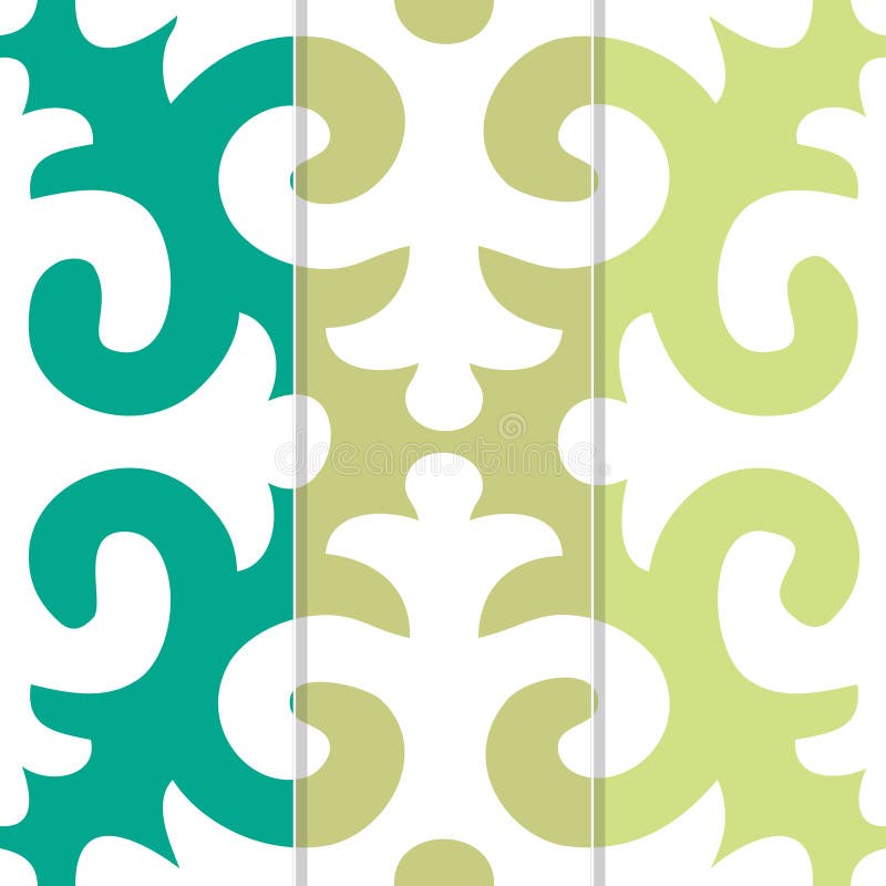 Seamless Shyrdak Fleur de Lis Background Pattern