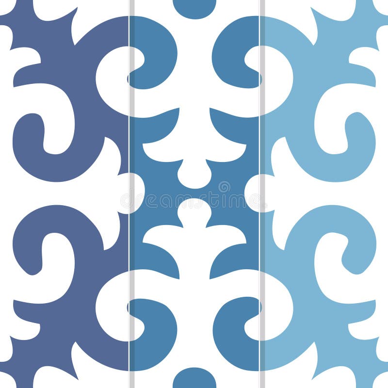 Seamless Shyrdak Fleur de Lis Background Pattern