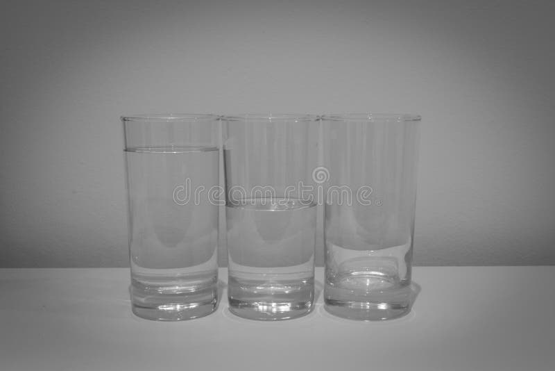 Set of three water glasses stock photo. Image of health 105825158
