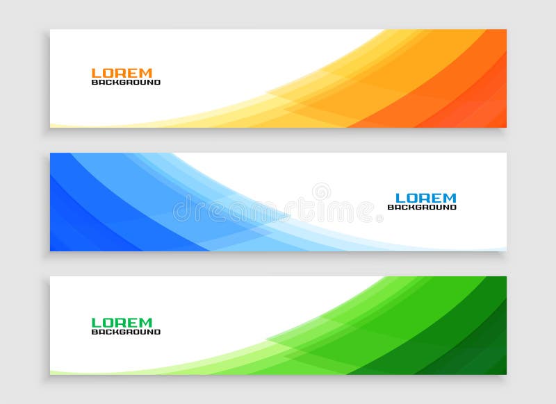 Set of three website header layout for corporate website backdrop royalty free illustration