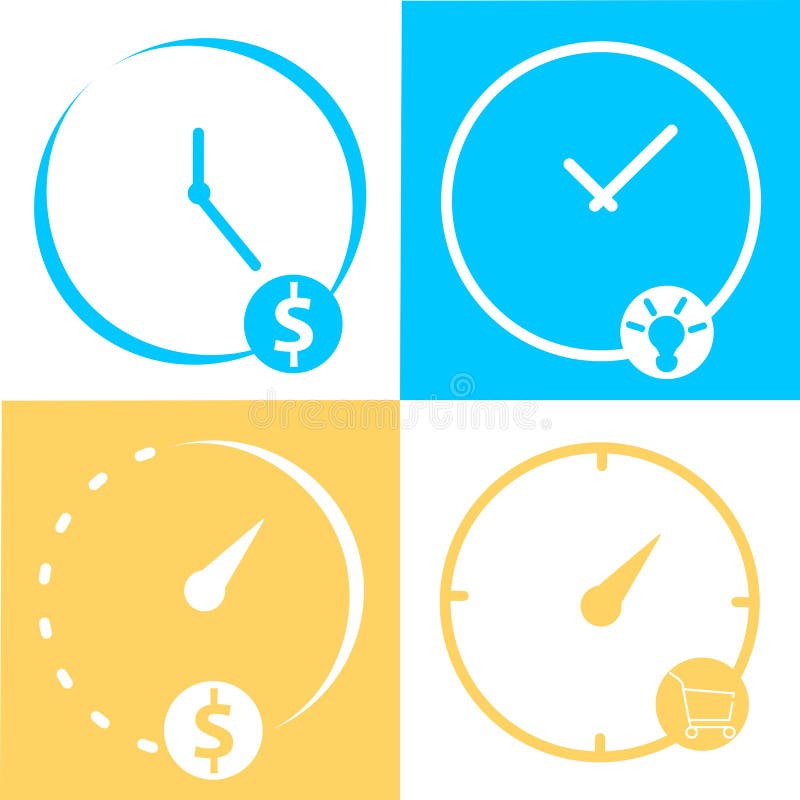 Set of Time, Clock. Concept of UI Design Elements. Digital Countdown