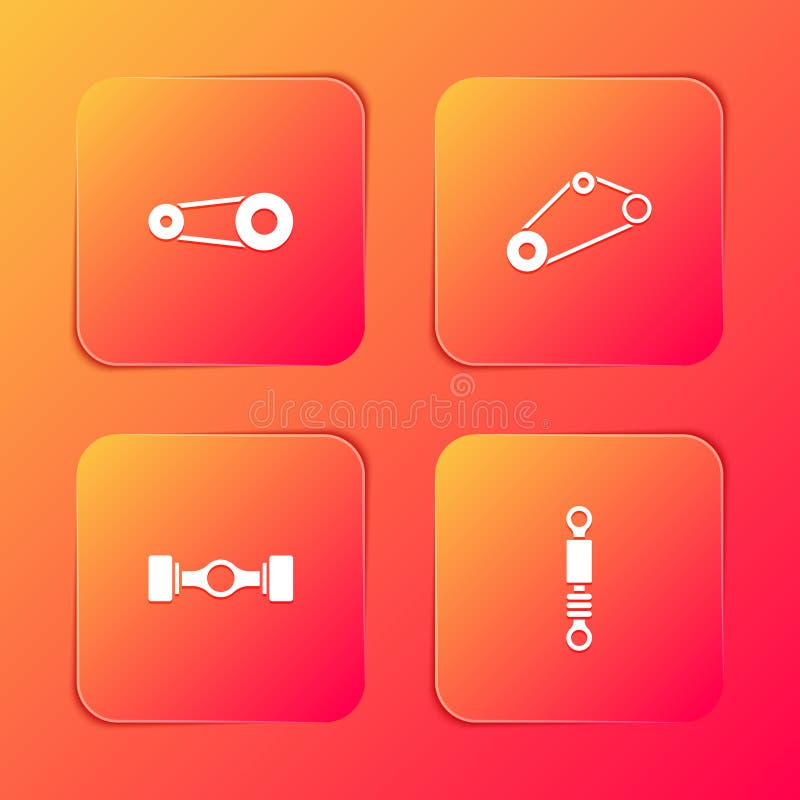 Set Timing Belt Kit, , Chassis Car and Shock Absorber Icon. Vector