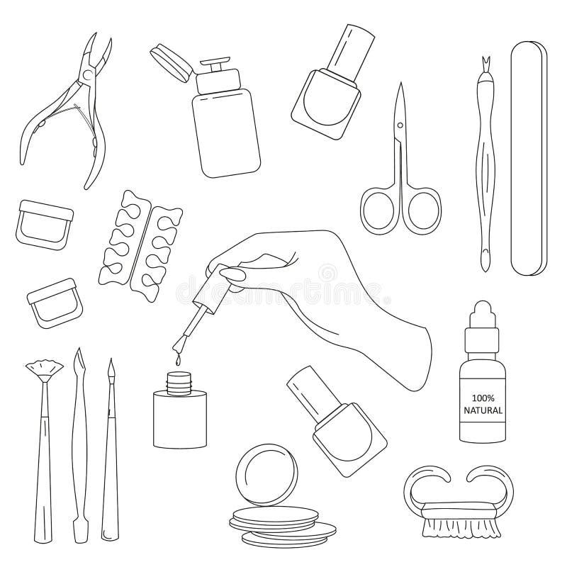 Tools for Manicure Set. Vector Illustration. Stock Vector