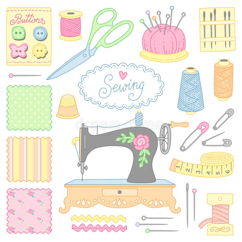 Sewing set stock vector. Illustration of vector, tailor - 29442916