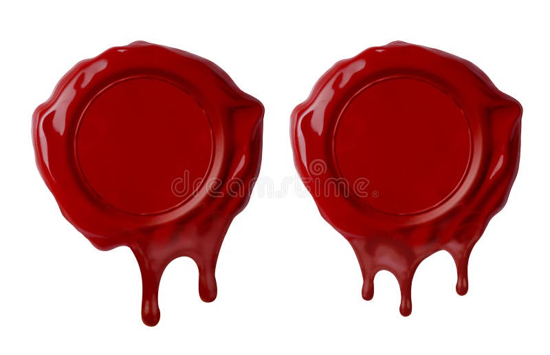 Set of melt wax seals isolated on white. Set of melt wax seals isolated on white