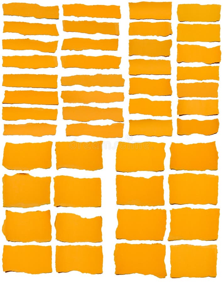 Set Of Torn Yellow Paper