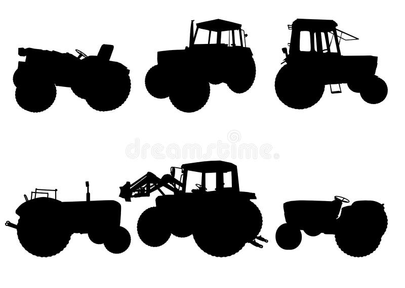 Tractor silhouettes stock vector. Illustration of agronomics 12532692